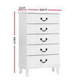 Artiss 5 Chest of Drawers White KUBI