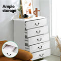Artiss 5 Chest of Drawers White KUBI