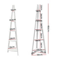 Artiss 5 Tier Corner Bookshelf Cane White