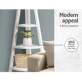Artiss 5 Tier Corner Bookshelf Cane White