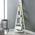 Artiss 5 Tier Corner Bookshelf Cane White