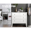 Artiss 3 Drawer Chest White Bedroom Storage Dresser
