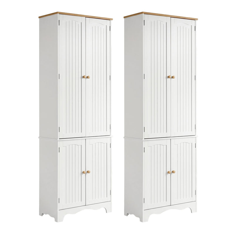 Artiss 2x Buffet Sideboard Pantry Cabinet Cupboard 6-Tiers Storage Shelves BERNE