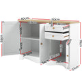 Artiss Buffet Sideboard 3 Door White BERNE Storage Cabinet