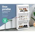 Artiss Shoe Rack Cabinet 18 Pairs 3-Tier White Sena