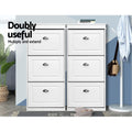 Artiss Shoe Rack Cabinet 18 Pairs 3-Tier White Sena