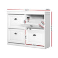 Artiss Shoe Rack Cabinet 16 Pairs 4-Tier White