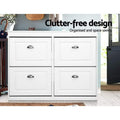 Artiss Shoe Rack Cabinet 16 Pairs 4-Tier White