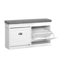 Artiss Shoe Rack Cabinet Bench 8 Pairs White Storage