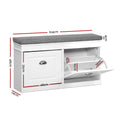 Artiss Shoe Rack Cabinet Bench 8 Pairs White Storage
