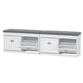 Artiss 2x Shoe Bench Set Flip Drawer White