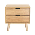 Artiss Bedside Table 2 Drawers - Pine