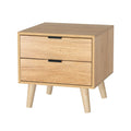Artiss Bedside Table 2 Drawers - Pine