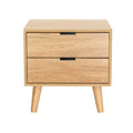 Artiss Bedside Table 2 Drawer Pine Nightstand Storage