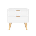 Artiss Bedside Table 2 Drawers White