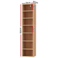 Artiss MILO 7 Tier Bookshelf Pine Wood Storage Shelves