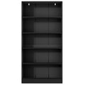 Artiss ANTON 5 Tier Bookshelf Black Storage Shelves