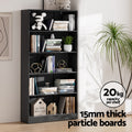 Artiss ANTON 5 Tier Bookshelf Black Storage Shelves
