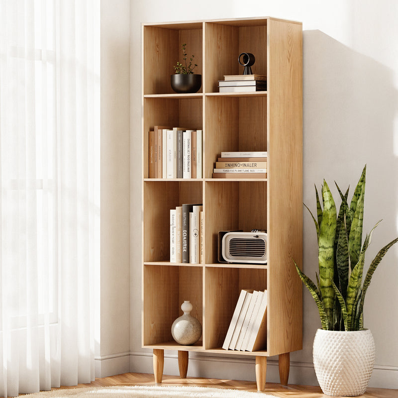Artiss 4 Tier Bookshelf Bookcase Pine Wood Storage 80cm