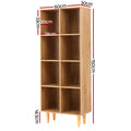Artiss 4 Tier Bookshelf Bookcase Pine Wood Storage 80cm