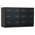 Artiss 6 Drawer Chest Black Wood Storage Cabinet