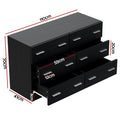 Artiss 6 Drawer Chest Black Wood Storage Cabinet