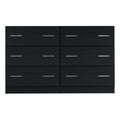 Artiss 6 Drawer Chest Black Wood Storage Cabinet