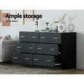 Artiss 6 Drawer Chest Black Wood Storage Cabinet