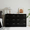 Artiss 6 Drawer Chest Black Wood Storage Cabinet