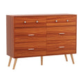 Artiss 6 Drawer Chest Storage Cabinet Walnut