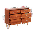 Artiss 6 Drawer Chest Storage Cabinet Walnut