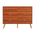 Artiss 6 Drawer Chest Storage Cabinet Walnut