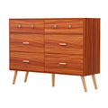 Artiss 6 Drawer Chest Storage Cabinet Walnut