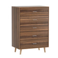 Artiss 5 Chest of Drawers MIRI Walnut
