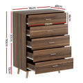 Artiss 5 Chest of Drawers MIRI Walnut