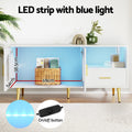 Artiss LED Coffee Table White Shelf Drawer Storage