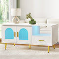 Artiss LED Coffee Table White Shelf Drawer Storage