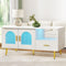Artiss LED Coffee Table White Shelf Drawer Storage