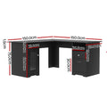 Artiss L-Shaped Corner Computer Desk with Storage Shelves