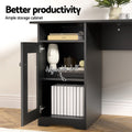 Artiss L-Shaped Corner Computer Desk with Storage Shelves