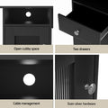 Artiss L-Shaped Corner Computer Desk with Storage Shelves