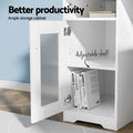 Artiss L-Shape Computer Desk 150cm White with Shelf Cabinet