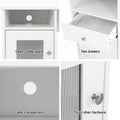 Artiss L-Shape Computer Desk 150cm White with Shelf Cabinet
