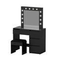 Artiss Dressing Table with Stool LED Bulbs Black