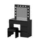 Artiss Dressing Table with Stool LED Bulbs Black