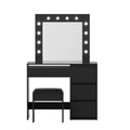 Artiss Dressing Table with Stool LED Bulbs Black