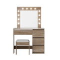 Artiss Dressing Table Set 12 LED Bulbs Mirror Stool Wood