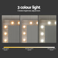 Artiss Dressing Table Set 12 LED Bulbs Mirror Stool Wood