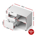 Artiss 3 Drawer Mobile Filing Cabinet White Printer Stand