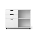 Artiss 3 Drawer Mobile Filing Cabinet White Printer Stand